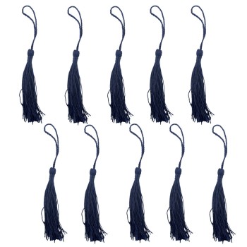 Silky Tassels Navy Blue 12 cm Long For Craft Embellishments, Purses, Bags, Keyrings etc. Pack of 10