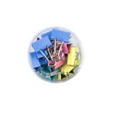 HAND® CS-1632B Medium Colourful Foldback Bulldog Paper Clips 32 mm - Pack of 24
