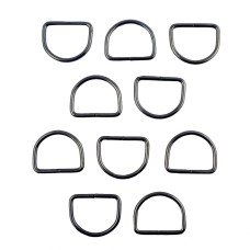 HAND® 25mm Tall Gunmetal Colour D Ring Buckle - for Making or Repairing Belts, Bags 30mmW x 25mmH - Pack of 10
