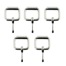 HAND® Pack of 5 Small Silver Square Buckles - 20 x 18 mm - for Belts, Bags and Shoes