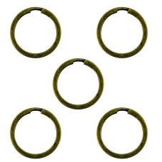 HAND® Pack of 5 Vintage Gold Tone Metal Keyrings - 30 mm