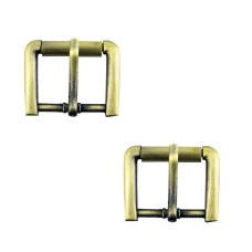 HAND® 2 PCS 1" Vintage Gold Square Metal Buckles - 36 x 28 mm - for Belts, Bags and Shoes