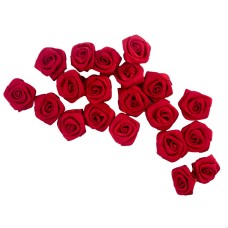 HAND® Deep Red Medium Pretty Rose Ribbon Trims for Clothing, Accessory and Soft Furnishings Embellishment - 21 mm - Pack of 20