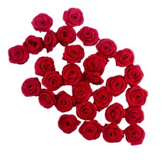 HAND® Deep Red Small Pretty Rose Ribbon Trims for Clothing, Accessory and Soft Furnishings Embellishment - 17 mm - Pack of 30