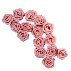 HAND® Deep Salmon Pink Large Pretty Rose Flower Ribbon Trims for Clothing, Accessory and Soft Furnishings Embellishment - 28 mm - Pack of 15