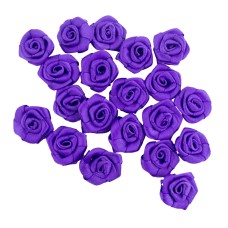HAND® Purple Medium Pretty Rose Ribbon Trims for Clothing, Accessory and Soft Furnishings Embellishment - 21 mm - Pack of 20