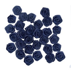 HAND® Midnight Blue Small Pretty Rose Ribbon Trims for Clothing, Accessory and Soft Furnishings Embellishment - 17 mm - Pack of 30