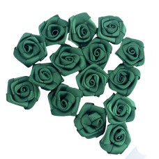 HAND® Dark Green Large Pretty Rose Ribbon Trims for Clothing, Accessory and Soft Furnishings Embellishment - 28 mm - Pack of 15