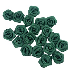 HAND® Dark Green Medium Pretty Rose Ribbon Trims for Clothing, Accessory and Soft Furnishings Embellishment - 21 mm - Pack of 20