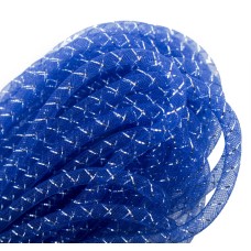 HAND® Elastic Lightweight Millinery Tubular Crin Assorted Plain Colours with Silver Trim - diameter 8 mm, appx 30 meters per pack (Blue)