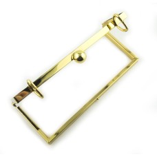 HAND® Elegant Chunky Gold Basic Square Shoulder Bag Purse Clasp Frame with Strap Rings 175 x 75 mm