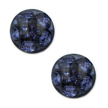 HAND® No.037 Blue Violet Luxurious Fashion Crystal Buttons 20 mm Diameter - Pack of 2
