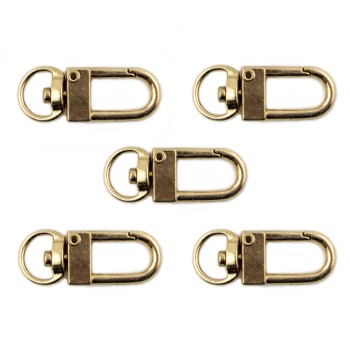 HAND® No.114 Gold Tone Metal Snap Hook Clasp and Swivel Ring for Keyrings - Pack of 5 HAND® No.114 Gold Tone Metal Snap Hook Clasp and Swivel Ring for Keyrings - Pack of 5