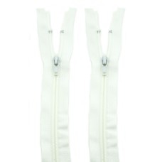HAND® 2 PCs No.7 White Nylon Closed End Automatic Zips 65 cm L x 3 cm W