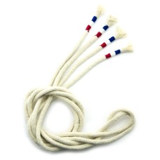 HAND® S-HBL Cream Rope Hoodie Cords with Tricolour End Detail - 136 cm Long - Set of 2