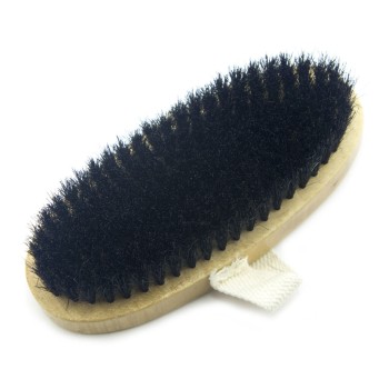 HAND® Large Oval Wooden Brush with Fabric Hand Loop for Household Use, Upholstery, Garments and Horse Grooming - 180 x 80 mm, Bristles 22 mm Long