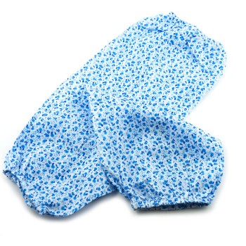HAND® Extra Light Linen Floral Pattern Sleeve Arm Protectors 37 cm x 17 cm - Pack of 2 Pairs, Fine Blue Floral Design