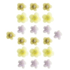 HAND® Pack of 20 Pretty Autumn Colours Organza Flower Sew On Trims with Central Multi Bead Clusters for Garment Embellishment - 30 x 30 mm