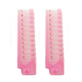 HAND® Baby Pink Small Folding Travel Pocket Brush Combs - 10 cm Long Folded Size - Set of 2 HAND® Baby Pink Small Folding Travel Pocket Brush Combs - 10 cm Long Folded Size - Set of 2
