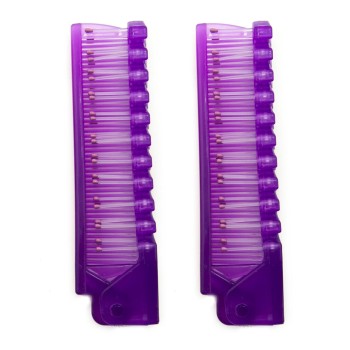 HAND® Purple Small Folding Travel Pocket Brush Combs - 10 cm Long Folded Size - Set of 2