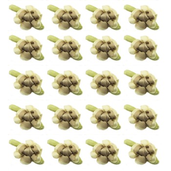 HAND® Pretty Double Colour Ribbon Flower Sew On Trims for Clothing and Accessory Embellishment 25 x 25 mm Pack of 20, Light Brown