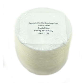 HAND® 1.2mm Premium Strength Roll of Bead Craft Crystal Clear, Stretchy String / Thread - 55 Metres