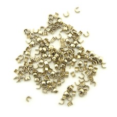 HAND® Pack of No 3 2mm Gold Tone Metal Zip Top Stop Staples Ends - Approx 100 Pairs (13 g)