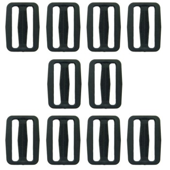 HAND® PK Webbing Black Hard Plastic Slide Rectangle Buckle 53mm Wide - Pack of 10