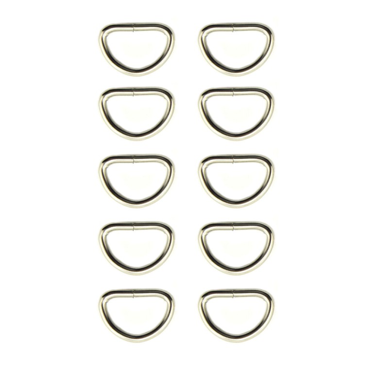 HAND® Set of 12 Silver Tone Metal D Rings for Making & Repairing Belts and Bags - 28 mm, Fits Straps 21 mm Wide HAND® Set of 12 Silver Tone Metal D Rings for Making & Repairing Belts and Bags - 28 mm, Fits Straps 21 mm Wide