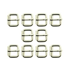 HAND® Set of 10 Silver Tone Square Metal Buckles for Belts, Shoes, Boots, Bags & Accessories - 25 x 20 mm, Takes a Strap up to 19 mm Wide