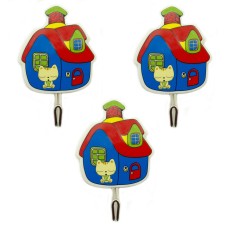 HAND® 0646 Pack of 3 Kitty House Powerful Self Adhesive Hooks - Easy to Attach and Multi-purpose - Load 1.5 Kg Each Hook