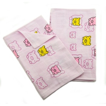 HAND® 0581 Pink Pigs Baby Kids 100% Cotton Large Face Cloths - 48 x 26 cm