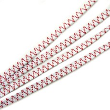 HAND¨ White & Red Flat Dense Strong Strength Sewing Elastic for Waistbands, Hems, Cuffs - 7 mm Wide x 20 Metres Long