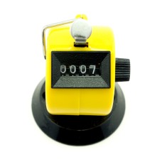 HAND¨ Yellow Four Digit Handheld & Tabletop Tally Counter Clicker