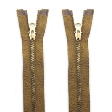 HAND® 2 Pieces Light Brown No.3 Brass Open Ended Metal Zipper 70cmL x 28mmW