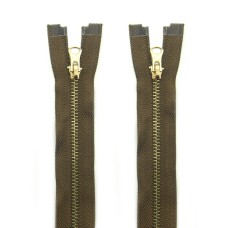 HAND® 2 Pieces Chocolate Brown No.3 Brass Open Ended Metal Zipper 60cmL x 27mmW