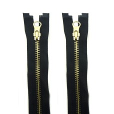 HAND® 2 Pieces Black No.5 Brass Open Ended Metal Zipper 70cmL x 30 mmW