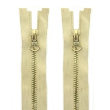 HAND® 2 Pieces Beige No.5 Brass Open Ended Metal Zipper 70cmL x 30 mmW