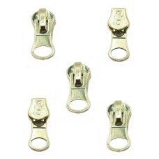 HAND® No 5 Zip Pull with Head Slider Gold Tone - Set of 5