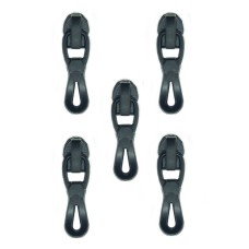 HAND® No.3 10383 Water Resistant Black Metal Nylon Zip Pull with Head Slider 28 x 8 mm - Pack of 5