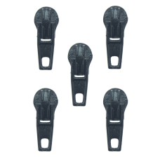 HAND® No.3 Small Automatic Zip Pull Slider for Nylon Zips Black - Set of 5
