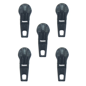 HAND® No.3 Small Automatic Zip Pull Slider for Nylon Zips Black - Set of 5