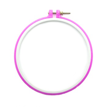 HAND® Plastic Super Grip Cross Stitch Embroidery Hoop (7.5” 19cm) - Pink