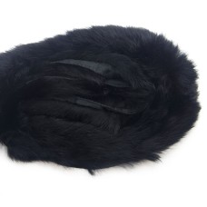 HAND® Black Rabbit Fur Piping Trim for Garment Edging, Coats, Hoods, Cushions & Soft Furnishings 4cmW - Per Metre