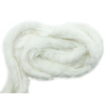 HAND® White Rabbit Fur Piping Trim for Garment Edging, Coats, Hoods, Cushions & Soft Furnishings 4cmW - Per Metre