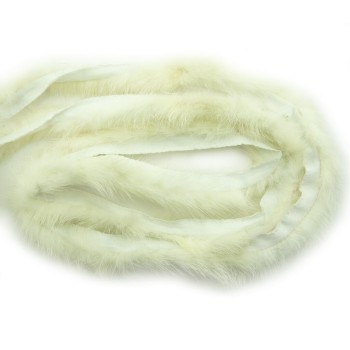 HAND® Thin White Mink Fur Piping Trim for Garment Edging, Coats, Hoods, Cushions & Soft Furnishings 2cmW - Per Metre