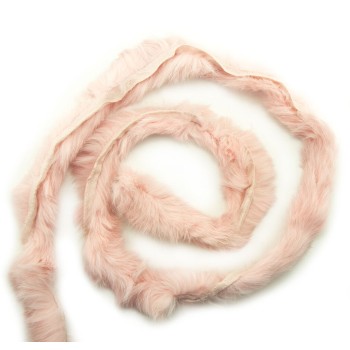 HAND® Baby Pink Piping Rabbit Fur Trim for Garment Edging, Coats, Hoods, Cushions & Soft Furnishings 4cmW - Per Metre