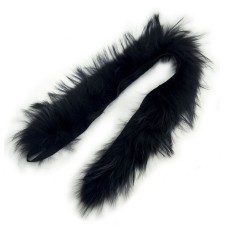 HAND® Fox Fur Black Piping Trim for Garment Edging, Coats, Hoods, Cushions & Soft Furnishings 9cmW - 70 cm Each
