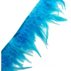 HAND® DU18 Bright Blue Natural Rooster Feather Fringe - 4.5 inches W - appx 2 Meters