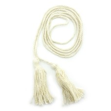HAND® Set of 4 Off White Cotton Double Ends Tassels with String Cord - 136cm Long